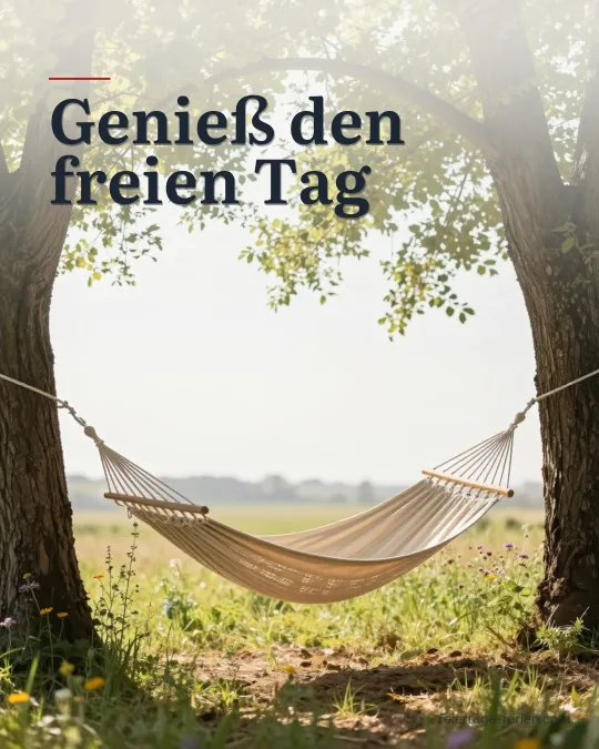 Leere Hängematte zwischen zwei alten Bäumen in einem sonnigen Sommergarten