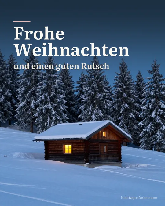 Verschneite Berghütte mit einem warm erleuchteten Fenster zur blauen Stunde