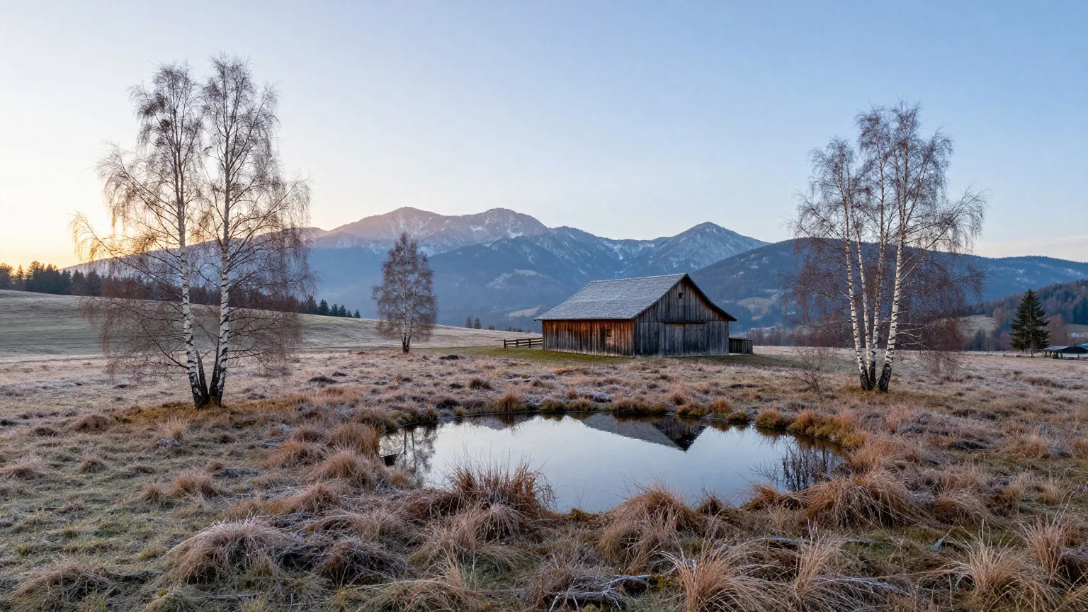 KI-generierte Landschaft, wie sie für das bayerische Alpenvorland typisch ist