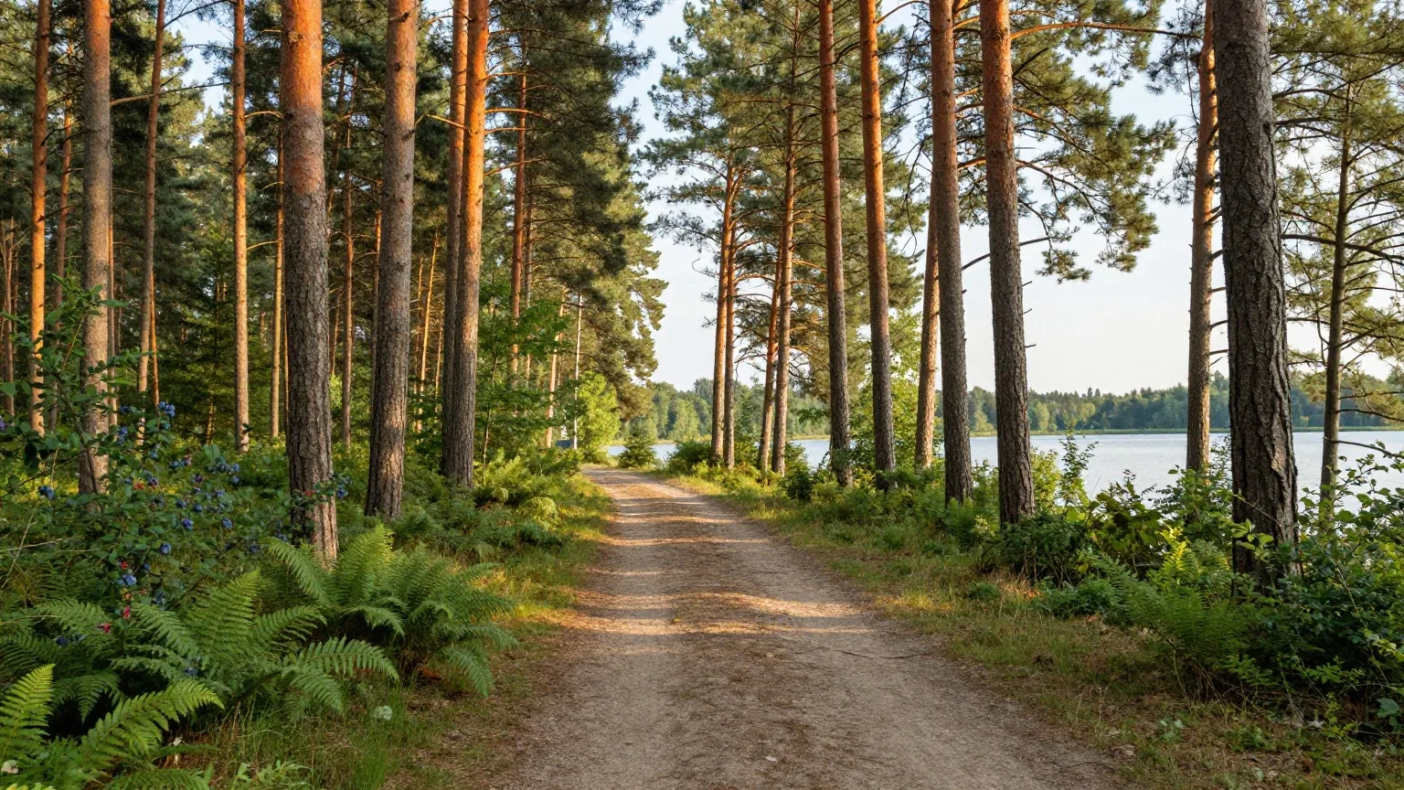 KI-generierte Landschaft, wie sie für die Kiefernwälder am Berliner Stadtrand typisch ist