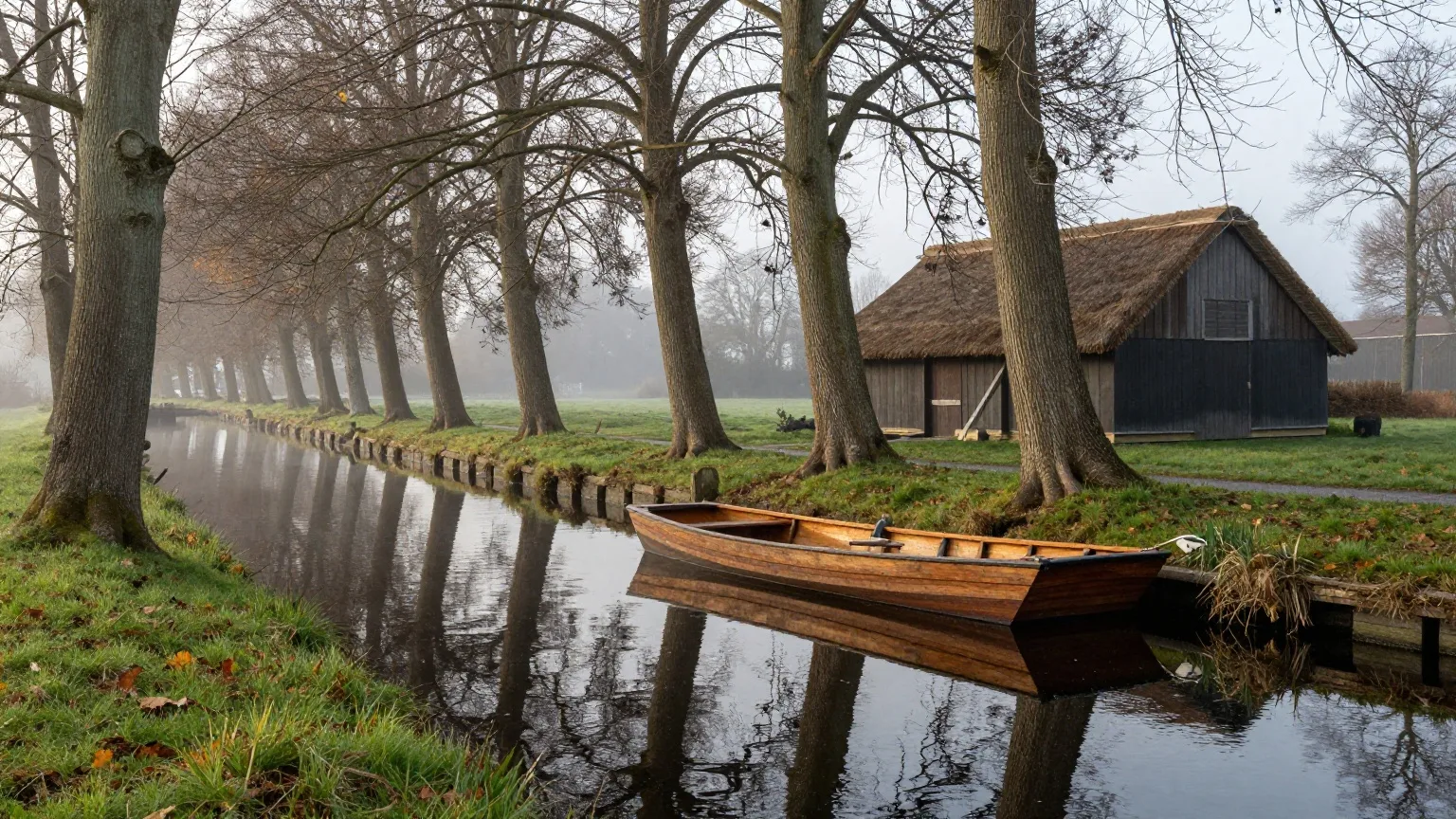 KI-generierte Landschaft, wie sie für den Spreewald in Brandenburg typisch ist