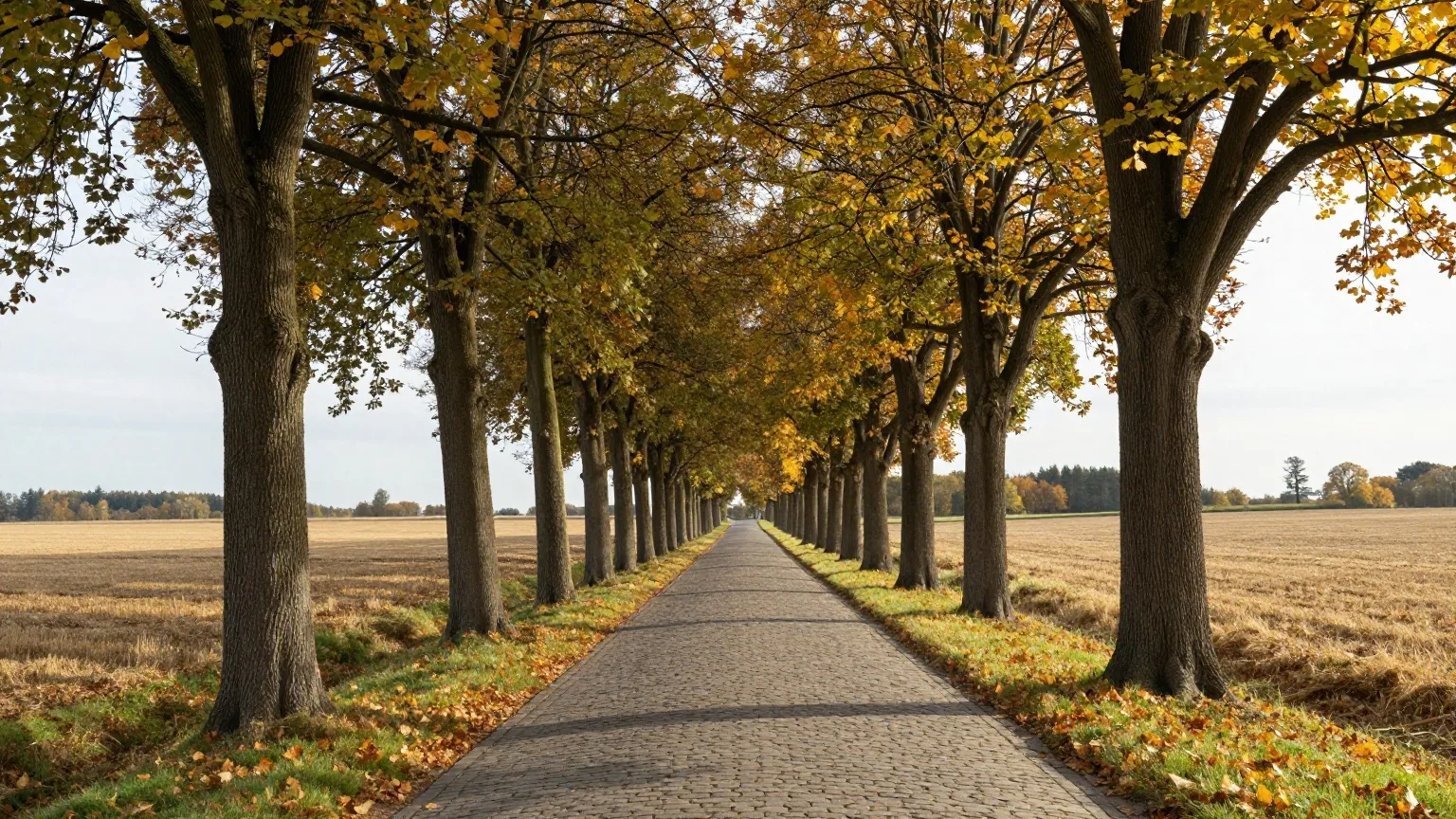 KI-generierte Landschaft, wie sie für die Alleen in Mecklenburg-Vorpommern typisch ist
